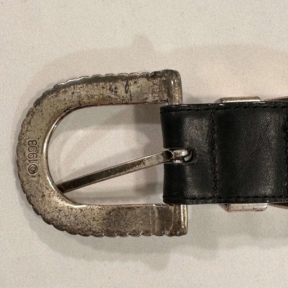 Brighton Western Leather Belt‎ Womens Medium Black Mixed Metal Rope | Cowgirl